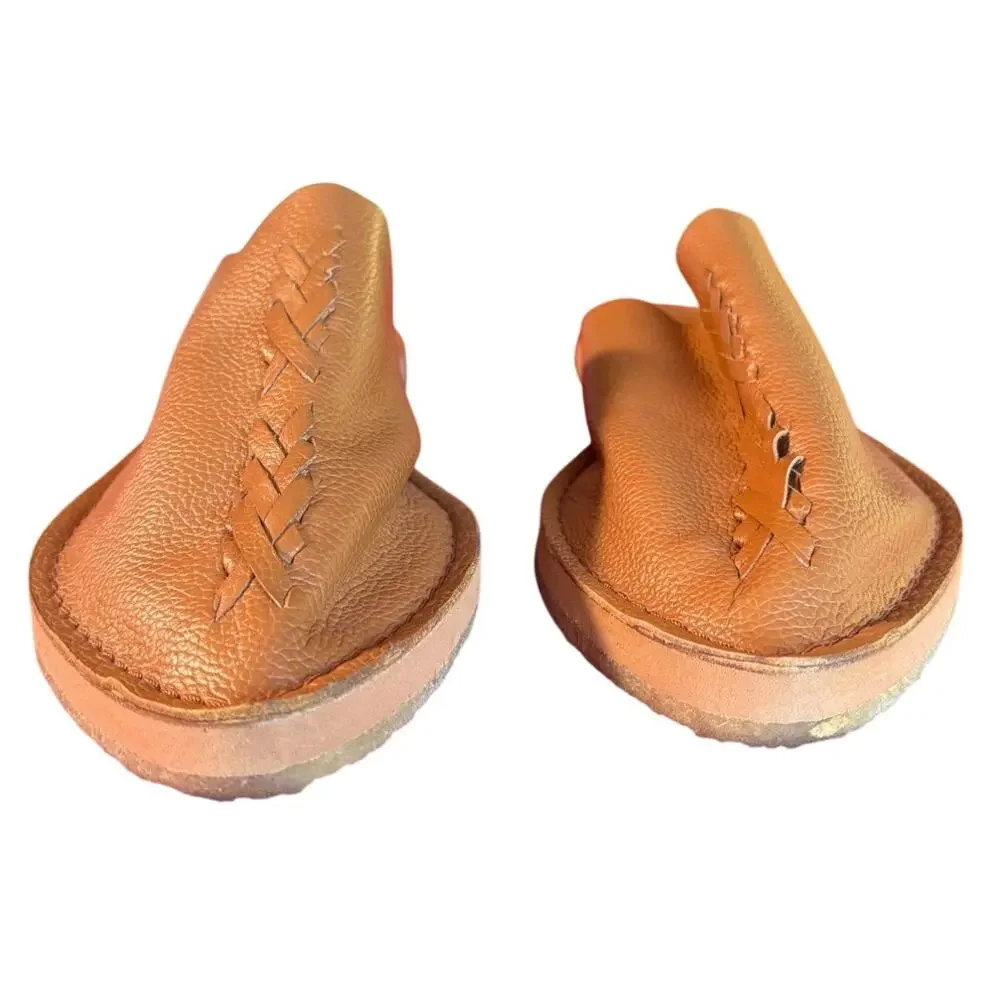 Free People Nova Flat Pebbled Leather Top Stitched Pointy Toe Mules size 7 - Picture 5 of 16